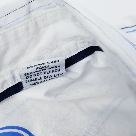 Kirra Men's Embroidered Logo White Blue Striped L - Picture 7 of 9